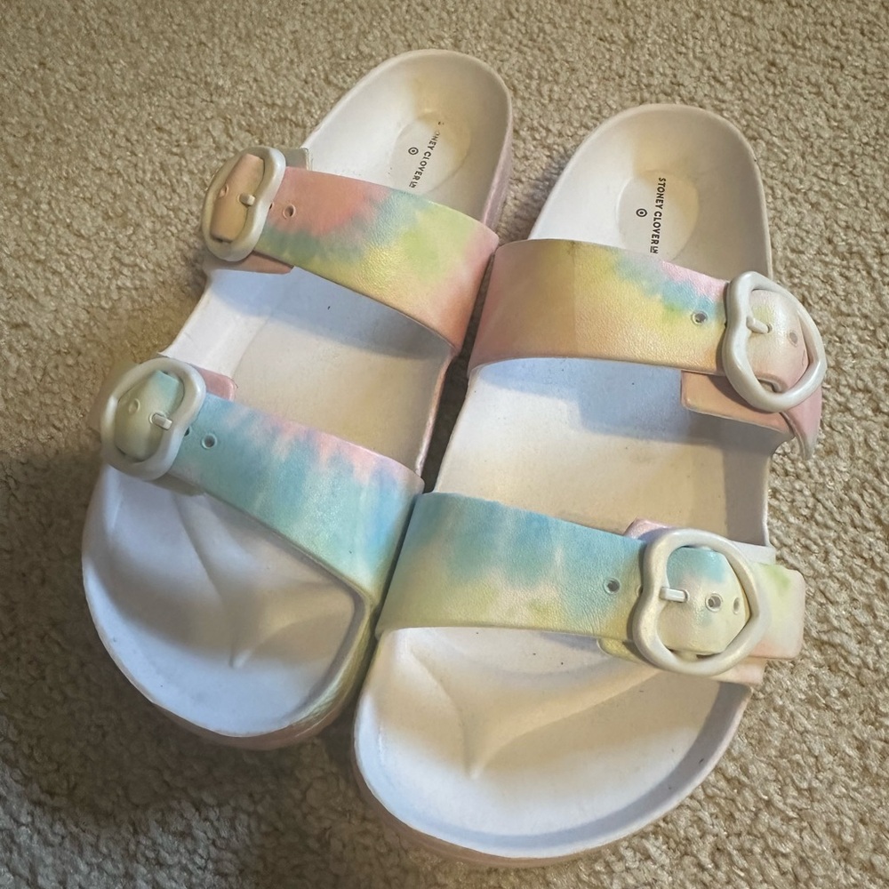 Women's Tie-Dye Slide Sandals - Stoney Clover Lane x Target Rainbow 10